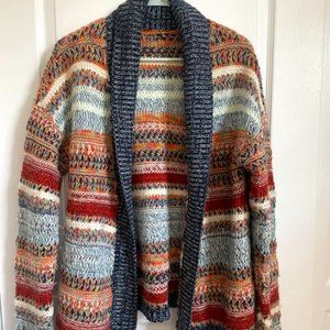 Anthropologie Colorful Knit Wool Cardigan - Size 4, Good condition